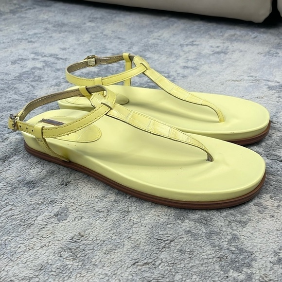 New Sam Edelman Naomi Strappy Thong Sandals Yellow Summer Beach Sz 8 - Picture 3 of 15